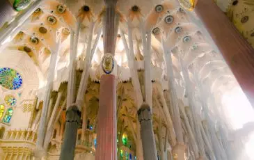 Interior view of Sagrada Familia
