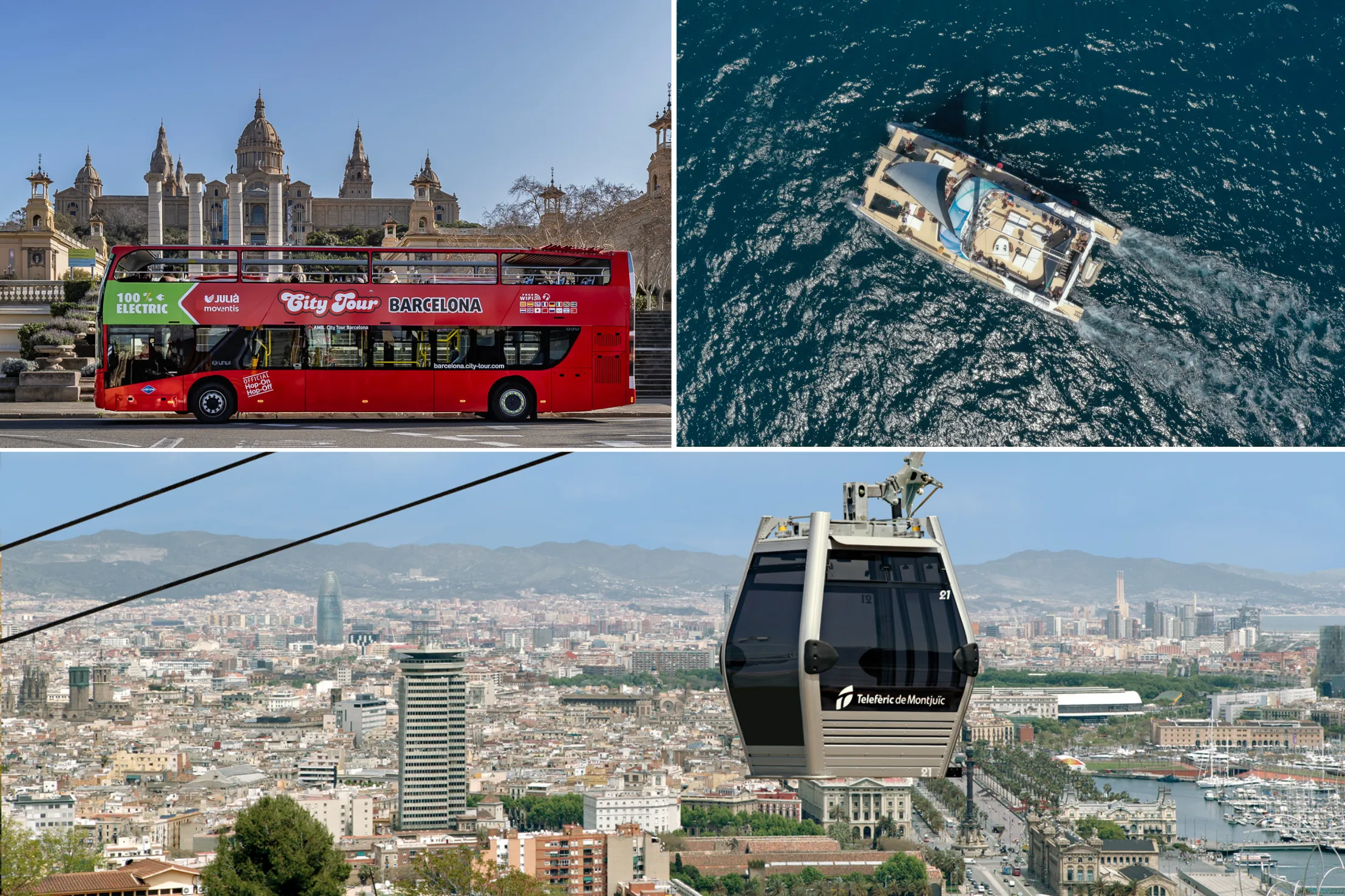 Sightseeing bus + 1-hour boat trip + cable car